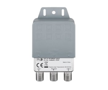 DINIC DiSEqC-LNB-Umschalter 2/1 für 2 LNBs auf 1 TV, DINIC Box mit Euroloch